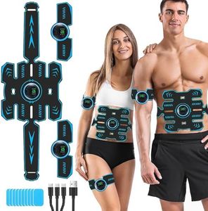 Elettrostimolatore Muscolare,EMS Stimolatore Addominale, Elettrostimolatore per Addominali,Cinture tonificanti,Addome/Braccio/Gambe/Waist/Glutei Massaggi-Attrezzi,USB Ricaricabile-Uomo/Donna