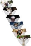 Dellukee Sexy Women Underwear Briefs Breathable Hipster Panty White Alpaca Print, 6 Pcs Animals 12, Small