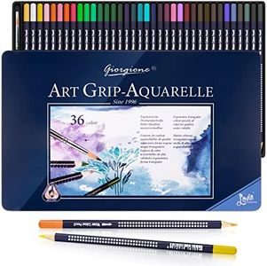 Watercolour Pencils, 36 Professional Colored Pencil Set in Tin Box for Adult, Kids, Artist and Beginners Drawing Sketching Painting Coloring Book, Art School Stationery Supplies