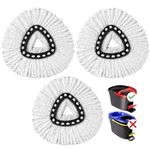 HOMEXCEL Mop Replacement Heads Compatible with Vileda EasyWring Spin Mop 3 Pack-Washable Microfiber Spin Head Refills-Easy Cleaning Mop Head Replacement