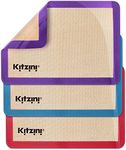 Kitzini Silicone Baking Mat Sheet Set. Non-Stick Reusable Silicone Mats for Baking. 3 Half Baking Sheets. BPA Free Professional Grade Silicon Baking Sheet. Silicon mat, Pastry mat, Tapis de Cuisson