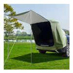 Ligebul SUV Tailgate Tent with Awning Shade, Car Camping Tent with Mosquito Net Waterproof Sunproof Hatchback Car Tent for Camping Universal Fit Most SUV/Van/MPV/CUV-Green