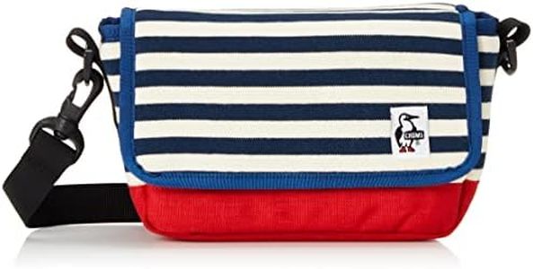 Chums Bag Small Camera Shoulder Sweat Nylon, Navy Border/Tomato, Free Size