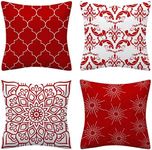 Set of 4 Luxton Red Cushion Covers 