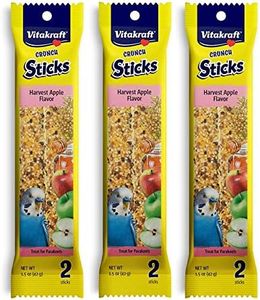 Vitakraft 3 Pack of Harvest Apple Crunch Sticks for Parakeets, 2 Sticks Each