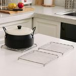 TORO Pack of 03 Dinning Table Stailess Steel Stand/Wire Ring Stand/Trivet Round Ring/Hot Pot Ring Trivet (Model 1)