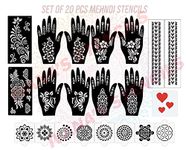 Ivana's Set of 20 Pcs Combo Pack, Reusable Temporary Tattoo For Menfor Both Hands, Easy To Use, Best For Girls, Women, Kids & Teen| New Mehandi Stencils Design Stickers, D-2294