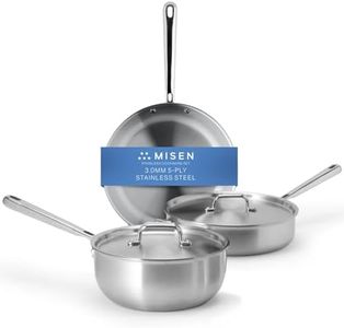 Misen Stainless Steel Pots and Pans Set - Stainless Steel Cookware Set - 5 Piece Starter Kitchen Cookware Sets