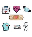 BABOLE Rubber Pack Of 7 Doctors Jibbits Charms For Croc Decoration, Multi