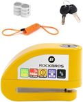 ROCKBROS Disc Brake Lock Motorcycle Alarm Lock Anti-Theft 110db Motorcycle Lock with Reminder Cable Disc Brake vehicle for Motorbike Scooter