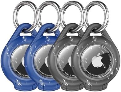 typecase IP67 Waterproof AirTag Holder, 4-Pack Keychain Case, Black/Blue