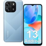 Blackview Mobile Phones Sim Free Unlocked, WAVE 6C Android 13 Phone, 5100mAh 10W fast, 4GB+32GB/TF1TB, Octa-Core, 6.52'' HD+ Screen, 8MP+5MP, Dual SIM Smartphone, 3 Cards Slots, Face Unlock - Blue