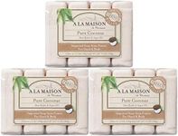 A LA MAISON Pure Coconut Bar Soap - Uses: Hand and Body, Triple Milled, Essential Oils, Biodegradable, Plant Based, Vegan, Cruelty-Free, Alcohol & Paraben Free (12 Bars of Soap, 3.5 oz)