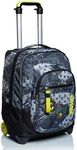 Seven Rolling backpack, FLY STARS Wheeled Book Bag, 2 in 1, Backpack + Trolley, for Teen, Girls&Boys, For School, Sport, Free Time, Laptop Sleeve, Italian Design, multicolor