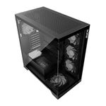 XPG Invader X Mid-Tower Gaming ATX PC Case with Panoramic View, Tempered Glass Panels, and RGB Lighting Black (INVADERXMT-BKCWW)