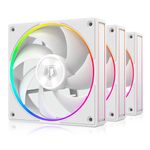 ID-COOLING AF-127-W-TRIO 120mm Case Fan ARGB FDB Bearing PC Fan Daisy Chain Connector Computer Fan for Radiator/CPU Air Cooler/Computer Case, 3 Pack, White