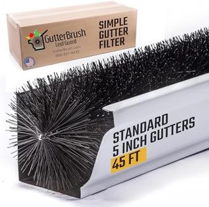 GutterBrush Gutter Guard 4.25-Inch Diameter – 45 Ft - DIY Leaf Filter for Small Gutters | No Tools Needed, Easy Install | Prevents Clogs & Reduces Cleaning | Made in USA