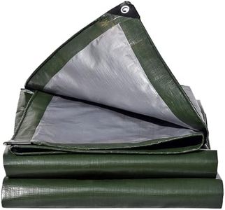 EPFHR Tarpaulin Waterproof Heavy Duty 2m x 4m 180GSM Green/Silver PE Plastic Tarp Sheet With Eyelets for Garden Furniture Roofing Gazebo Side Panels Firewood Ground Multipurpose Cover