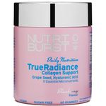 Nutriburst - TrueRadiance Collagen Support Gummies for Healthy Hair, Skin & Nails - Biotin (100µg), Hyaluronic Acid (50mg), Vitamin A (400µg) + Vitamin C (80mg) - 60 Gummies 1 Month Supply