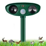 Ultrasonic Animal Repellent,Solar Powered Animal Scarer Repellent Cat Deterrents for Gardens with PIR Motion Sensor, Waterproof Animal Deterrent Pest Repeller for Cats, Dogs, Wild Animals