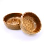 ZYNTIX Wooden Serving Bowls for Breakfast Snacks Soup Serve-Ware Salad Bowl, Serving Bowl for Home and Kitchen, Wooden Bowl Brown Colour, Bowls for Snacks, (Set of 2), 1 Liters