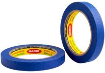 Mario Blue Masking Tape - 20 Meter Length, 6mm Width – Easy Tear Tape for DIY, Art & Craft, Painting, Labelling, Carpenter Use – No Residue After Peel – Pack of 2 Rolls