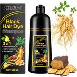 Black Hair Dye Shampoo for Women and Men, 3 in 1 Instant Hair Colour Shampoo - Gray Hair Coverage for Women & Men Herbal Natural Plant Hair Dye Shampoo (500ml-Black)