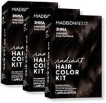 Madison Reed Radiant Hair Color Kit, Darkest Brown Black for 100% Gray Coverage, Ammonia-Free, 3NNA Positano Black, Permanent Hair Dye, Pack of 3