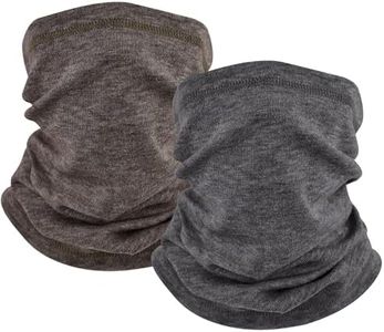 EXski Winter Neck Gaiter Warmer, Soft Fleece Face Mask Scarf for Cold Weather Skiing Cycling Outdoor Sports, Dark Grey + Charcoal Grey, One Size