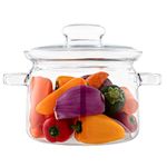 Simax Simmer Pot for Stove Potpourri, 64 Ounce Glass Pots for Cooking on Stove, Clear Pots for Cooking, Glass Cookware, Easy Grip Handles, Oven, Microwave, Stove and Dishwasher Safe Borosilicate Glass