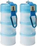 Formula Container to Go – Baby Essentials, Stackable Formula Dispenser for Night Feedings, Snacks and More – Protein Powder Travel Container – 2 Pack, by KiKo (Blue)
