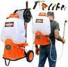 PetraTools Battery Backpack Sprayer with Custom Fitted Cart and 100 Foot Commercial Hose, 2 Hoses Included, Commercial Quality Heavy Duty Sprayer (HD5000 6.5-Gallon with Reel Cart)