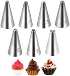 7 Pcs Cake Piping Nozzles Kit, Piping Tips Stainless Steel Piping Nozzles Tips Nozzles for Decoration DIY Icing Tool for Cream Cupcake Cookie Puffs Pastries Birthday Cakes Decorating