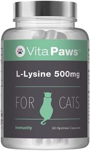 L-Lysine 500mg For Cats By VitaPaws™ | 90 Sprinkle Capsules | Popularly Chosen For Feline Immunity | Manufactured in the UK