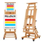 MEEDEN Extra-Large Art Painting Easel: Solid Beech Wood Artist Easel - Professional Heavy-Duty Studio Easel for Adults - Adjustable Floor Easel Stand for Painting Canvas up to 79"