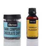 The Select Aisle's Dark Chocolate Chips (150g) + Vanilla Flavour (100ml) Combo [Compound Chocolate Chips for Cake Decorations/ Ingredients/ Cake Toppers |Premium Cocoa and Vanilla Extract/ Flavours]