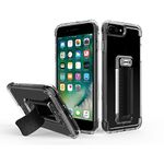 Scooch Wingman Kickstand Case for iPhone 8 Plus/7 Plus/6s Plus/6 Plus [10 ft Drop Protection] [Two-Way Stand] Protective Phone Cover with Metal Badge for Magnetic Car Mount (Clear)