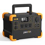 PECRON Portable Power Station E600LFP, 614Wh Solar Generator with 1200W/230V x 2 AC Output, Portable Power Station LiFePO4 Battery Backup, Power Storage 100W USB-C for Car Travel, Outdoor Camping