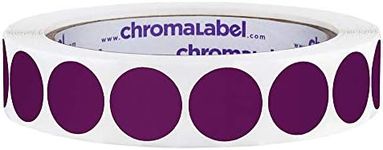 ChromaLabel 3/4 Inch Circle Sticker Labels, Easy to Write On Round Colored Stickers, Removable Sticky Dots - 1000 Color Coding Labels per Roll, Purple Labels