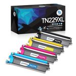 (New CHIP) TN229XL TN229 4 Pack Toner Cartridge Replacement for Brother TN-229XL TN-229 TN229BK Work with MFC-L3780CDW MFC-L3720CDW HL-L3220CDW HL-L3280CDW Priners (High Yield, BK/C/M/Y)