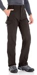 TRAILSIDE SUPPLY CO. Men's Fleece Lined Insulated Pants Softshell Pants,Water and Wind-Resistant, Brown (021), 3X-Large