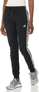 adidas Women's Essentials 3-Stripes Pants, Black/Clear Pink, Small