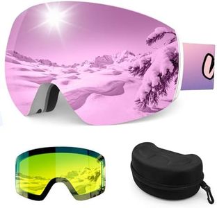 Professional Ski Goggles With A Frameless, Interchangeable Lens Design, Anti-Fog And UV400 Protection, Suitable For Both Men And Women)(Electroplated purple)