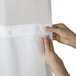 Hookless It's A Snap! Plastic PEVA Snap-in Replacement Shower Curtain Liner for Hookless Curtain with Sheer Window, 70" x 54", Water-Repellent, Easy Install, Frost