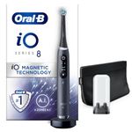 Oral-B iO8 Electric Toothbrush For Adults, App Connected Handle, 1 Ultimate Clean Toothbrush Head & Magnetic Pouch, 6 Modes, Teeth Whitening, 2 Pin UK Plug