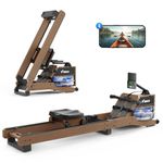 MERACH Water Rowing Machines for Home, Folding Rowing Machine with 350 lbs Load Capacity, Special Monitor and Comfortable Seat R23 (Walnut Color)