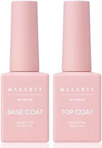 Makartt Gel Top Coat and Base Coat Kit: Clear Gloss Shiny No Wipe Stain Resistant General Top Coat Nail Polish UV and Primer for Acrylic Nails Dip Powder Gel Nail Polish Beauty Gift