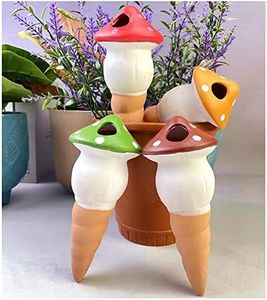 4 Pack Automatic Plant Watering Spikes, Mushroom Shaped Garden Plant Waterer, Water Drip Irrigation Device for Pot Plants(4 colours)