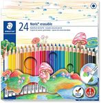 Staedtler Erasable Staedtler Noris Erasable Coloured Pencils 24pk (144 50NC24), 24 (144 50NC24)