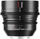 7artisans 35mm T2.0 Large Aperture Full Frame Cine Lens L-Mount, Manual Focus Low Distortion Cinema Lens Mirrorless Cameras Compatible for Sigma FP, Panasonic S1 S1H S5, Leica SL SL2, Black